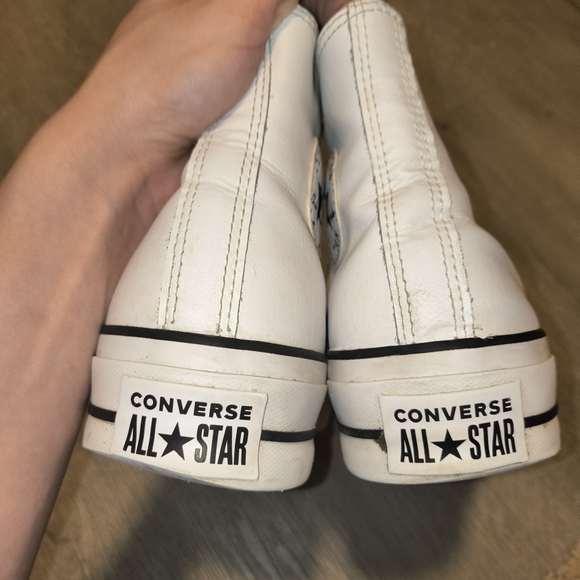 white leather platform hightop converse - Picture 4 of 5